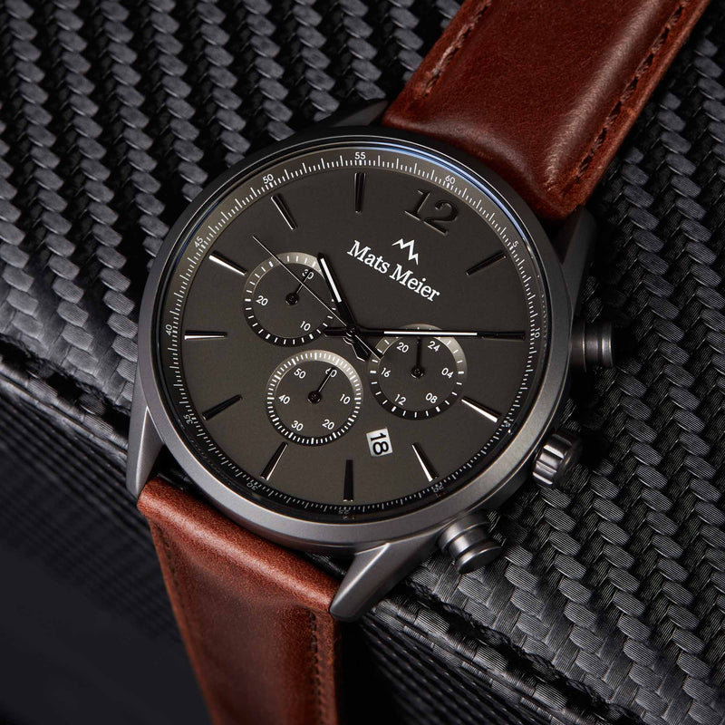 Mats Meier Grand Cornier Hommes Montre Marron MM00104-zoom-