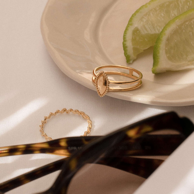 Violet Hamden Sisterhood Lunar Bague Torsadée en Argent 925 Sterling Plaqué Or VH13030G-50-zoom-