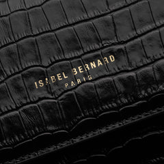 Isabel Bernard Femme Forte Heline croco Black Leather Handbag made of Calfskin IB21037
