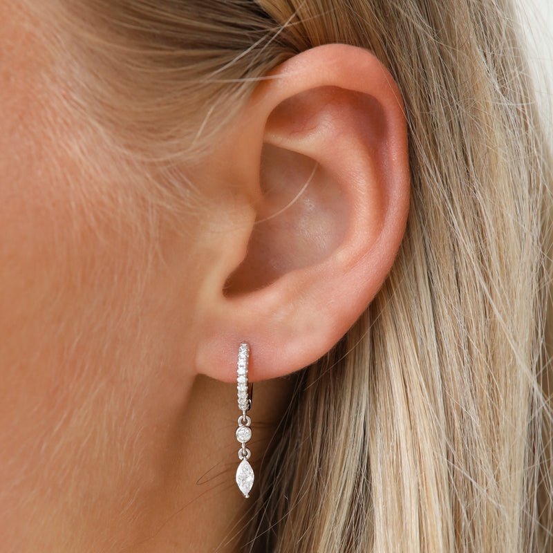 Karma Hoops Femmes Créoles Argent A68S-zoom-