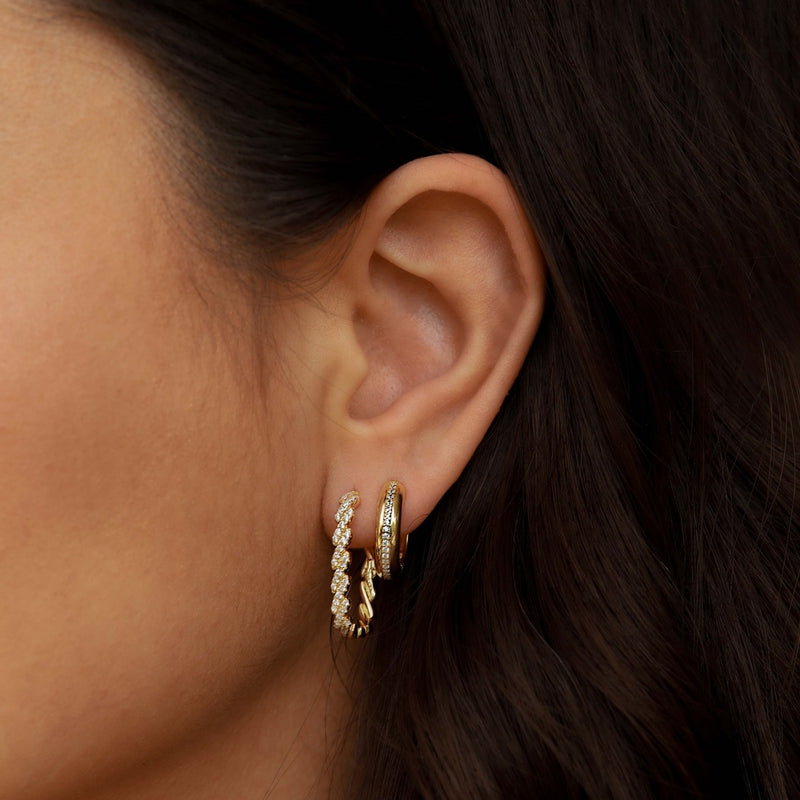 Karma Hoops Femmes Créoles Plaqué or 14 carats H447GP-zoom-