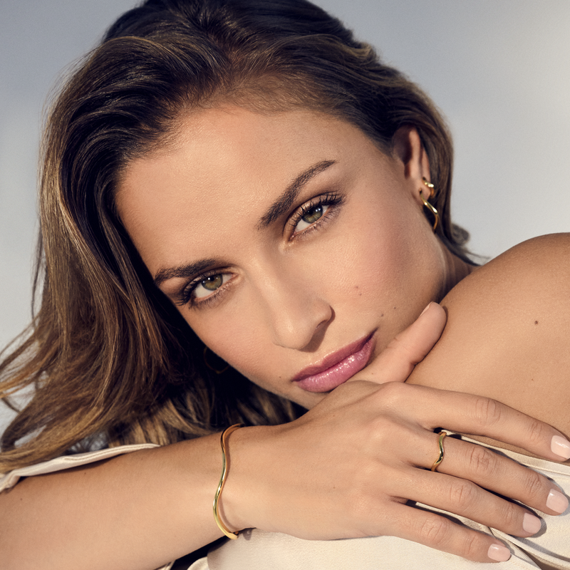 Sif Jakobs Ellera Waves Pianura Bangle Bracelet Plaqué Or SJ-BG3879-YG-zoom-