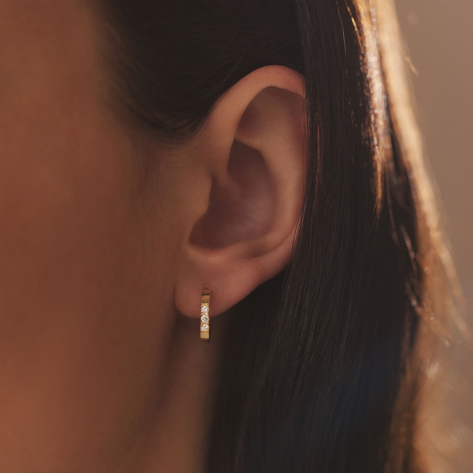 Isabel Bernard De la Paix Madeline 14 Carat Golden Hoop Earrings | diamond 0.15 ct | IBD360018