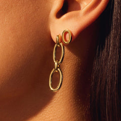 Parte Di Me Bibbiena Poppi Clara 925 Sterling Silver Gold Plated Ear Studs PDM36194