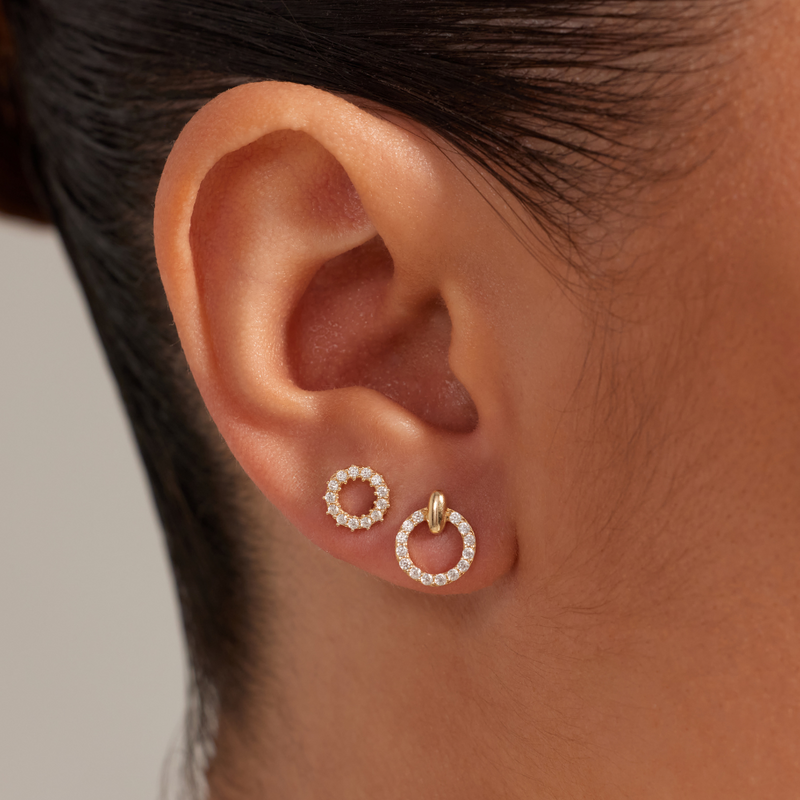 Beloro Jewels Monte Napoleone Ivet boucles d'oreilles en or 9 carats avec pierres en zirconium BO360122-zoom-