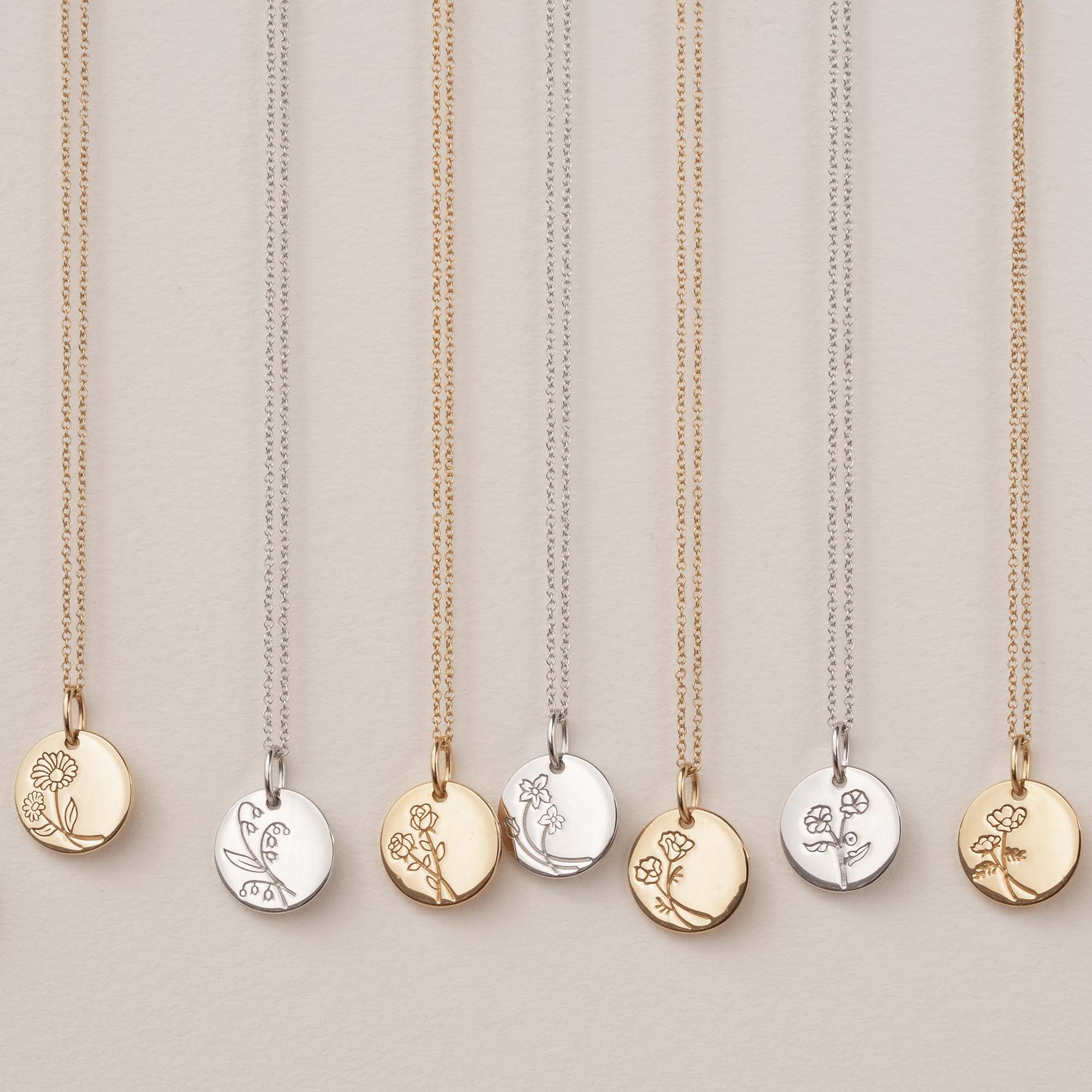 Violet Hamden Venus 925 Sterling Silver Gold-coloured Necklace with Birthflower VH340025-MAY