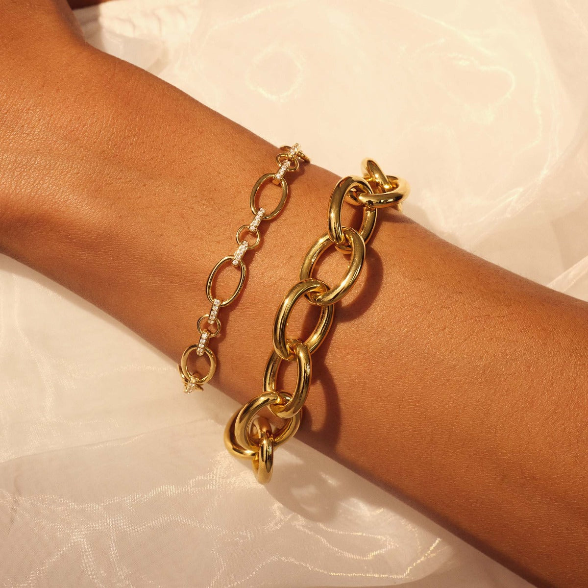 Parte Di Me Bibbiena Poppi Adriane 925 Sterling Silver Gold Plated Link Bracelet PDM32132