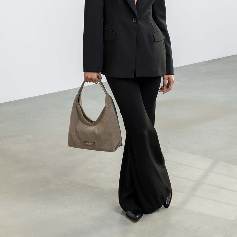 Isabel Bernard Honoré Grace Mini sac à main en suède taupe IB21132-178-zoom-