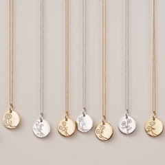 Violet Hamden Venus 925 Sterling Silver Gold-coloured Necklace with Birthflower VH340025-DEC