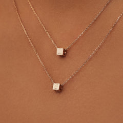 Isabel Bernard La Concorde Felie 14 Carat Rosegold cube Initial Charm IB350047-Z