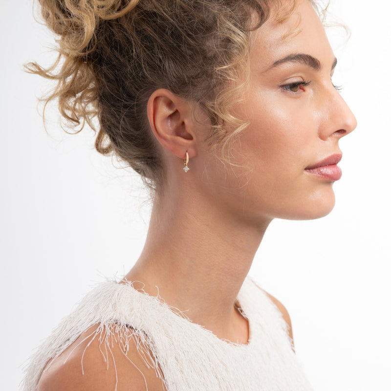 Isabel Bernard Le Marais Audrey Créoles en Or 14 Carats avec Pierre de Zirconium IB360289-zoom-