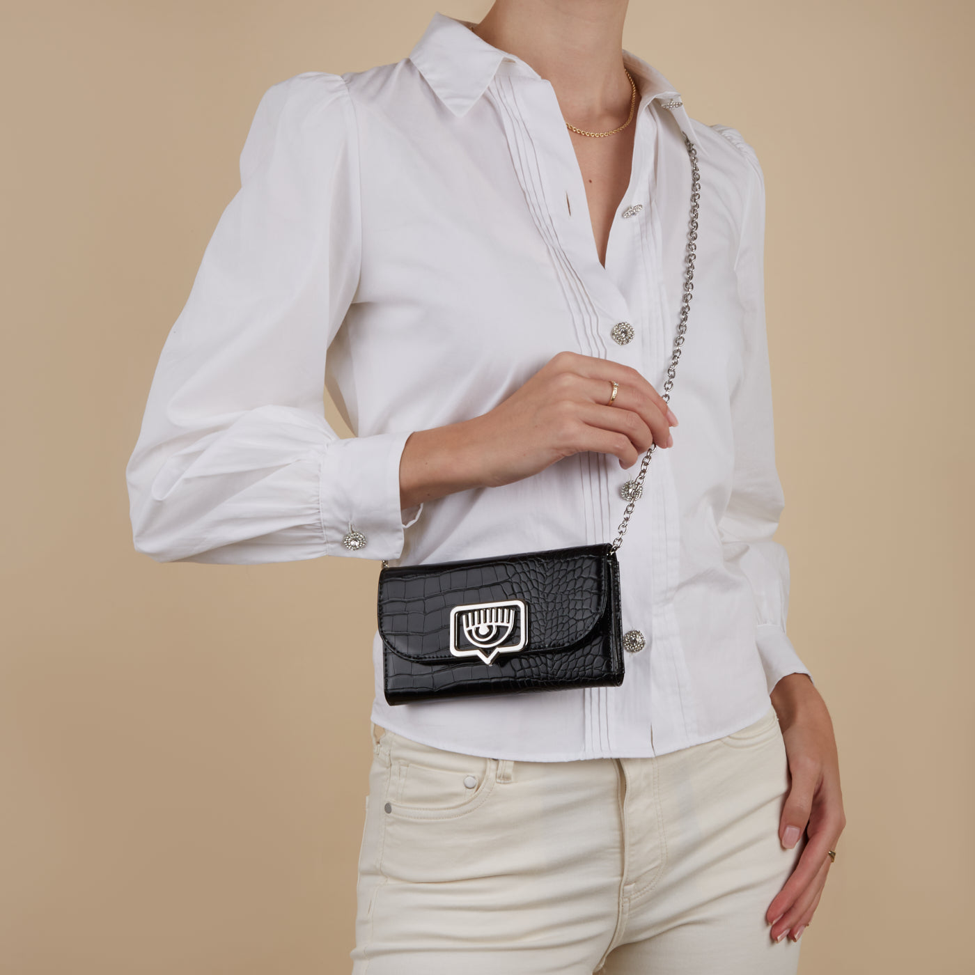 Chiara Ferragni Eyelike Black Crossbody Bag 75SB4BBE-ZS728-899