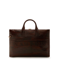 Isabel Bernard Honoré Anique Croco Brown Calfskin Handbag IB25073