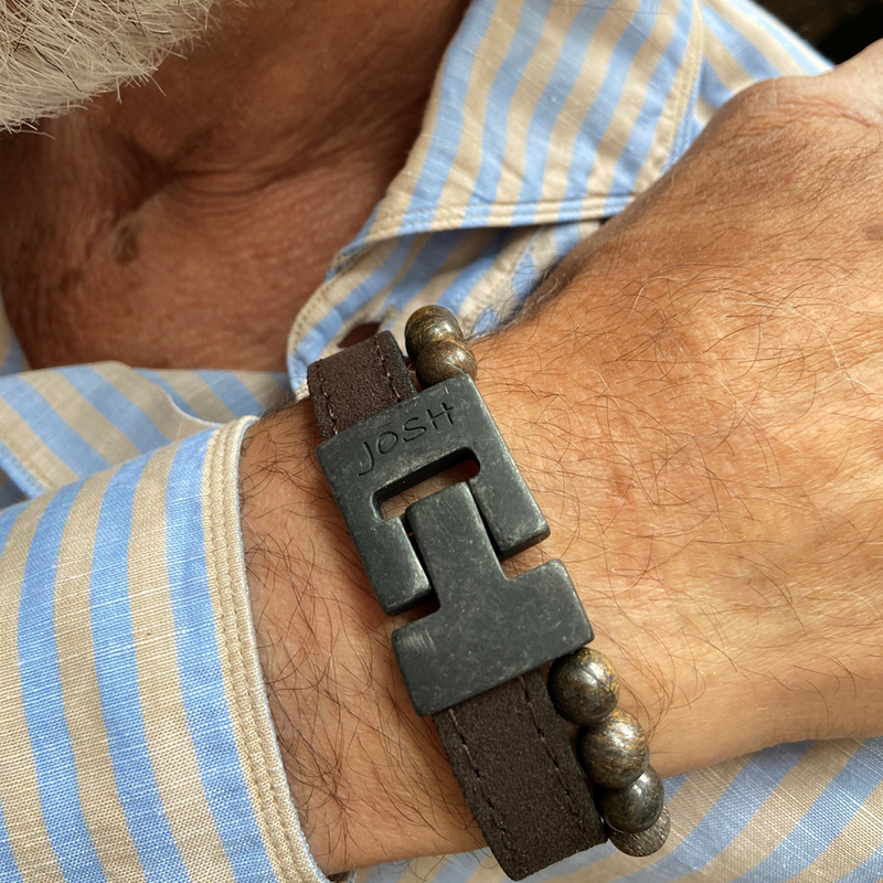 Josh Brown Natural Stone Bracelet 25039VB/BRWN/MED-zoom-