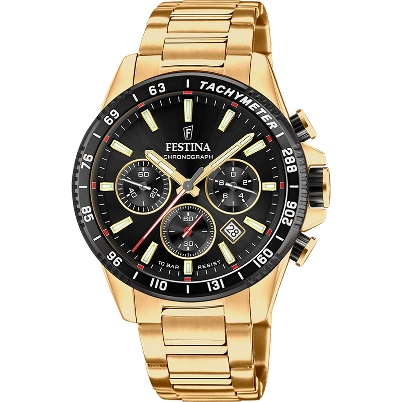 Festina Timeless Chrono Hommes Montre Or F20634/5-zoom-