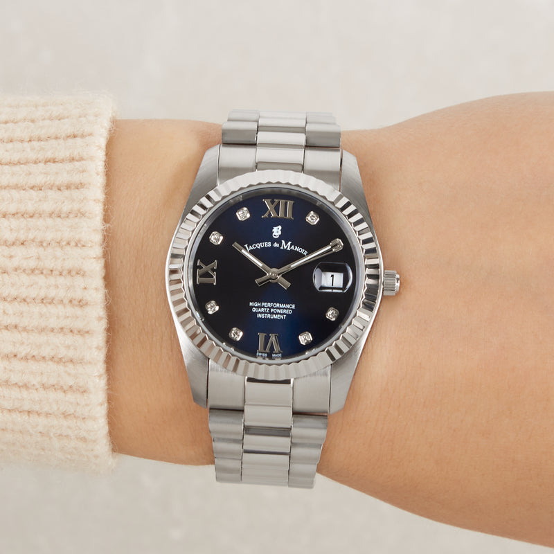 Jacques du Manoir Inspiration Prestige Femmes Montre Argent JWL01307-zoom-