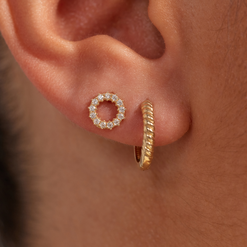 Beloro Jewels Monte Napoleone Ivet boucles d'oreilles en or 9 carats avec pierres en zirconium BO360122-zoom-