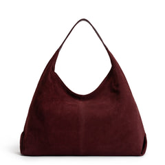 Isabel Bernard Honoré Grace dark bordeaux suede shoulder bag IB25093-152
