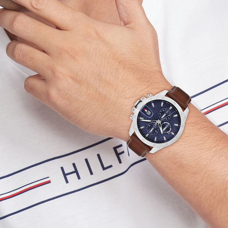 Tommy Hilfiger Jameson Montre Pour Homme Argentée et Bleue TH1792195-zoom-