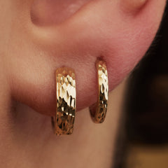 Isabel Bernard Rivoli Laura 14 Carat Golden Hoop Earrings IB360143