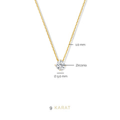 Beloro Jewels Regalo d'Amore 9 karat gold necklace and bracelet gift set with zirconia stones BO90048