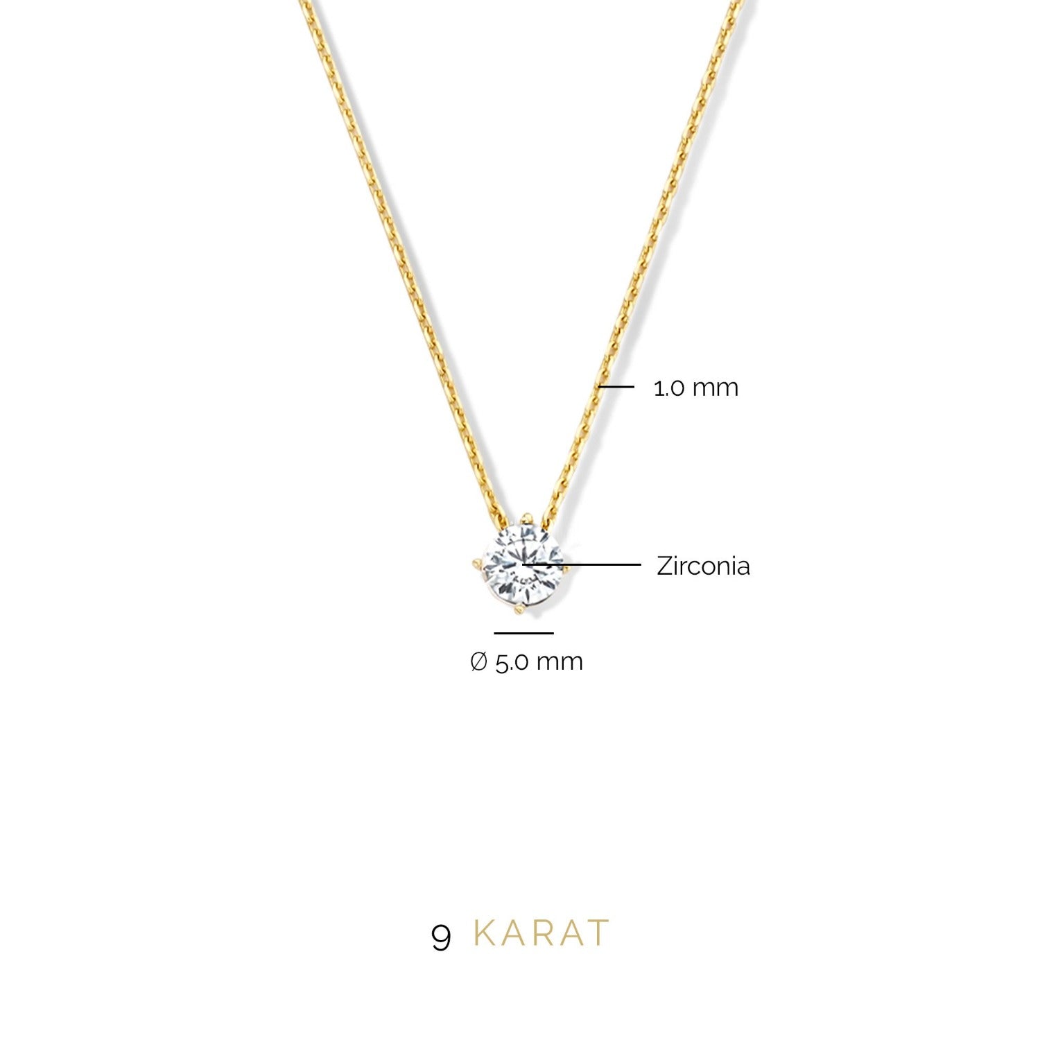 Beloro Jewels Regalo d'Amore 9 karat gold necklace and bracelet gift set with zirconia stones BO90048