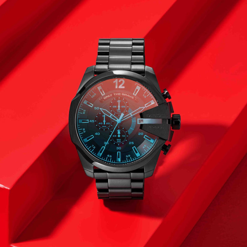 Diesel Mega Chief Hommes Montre Gris DZ4318-zoom-