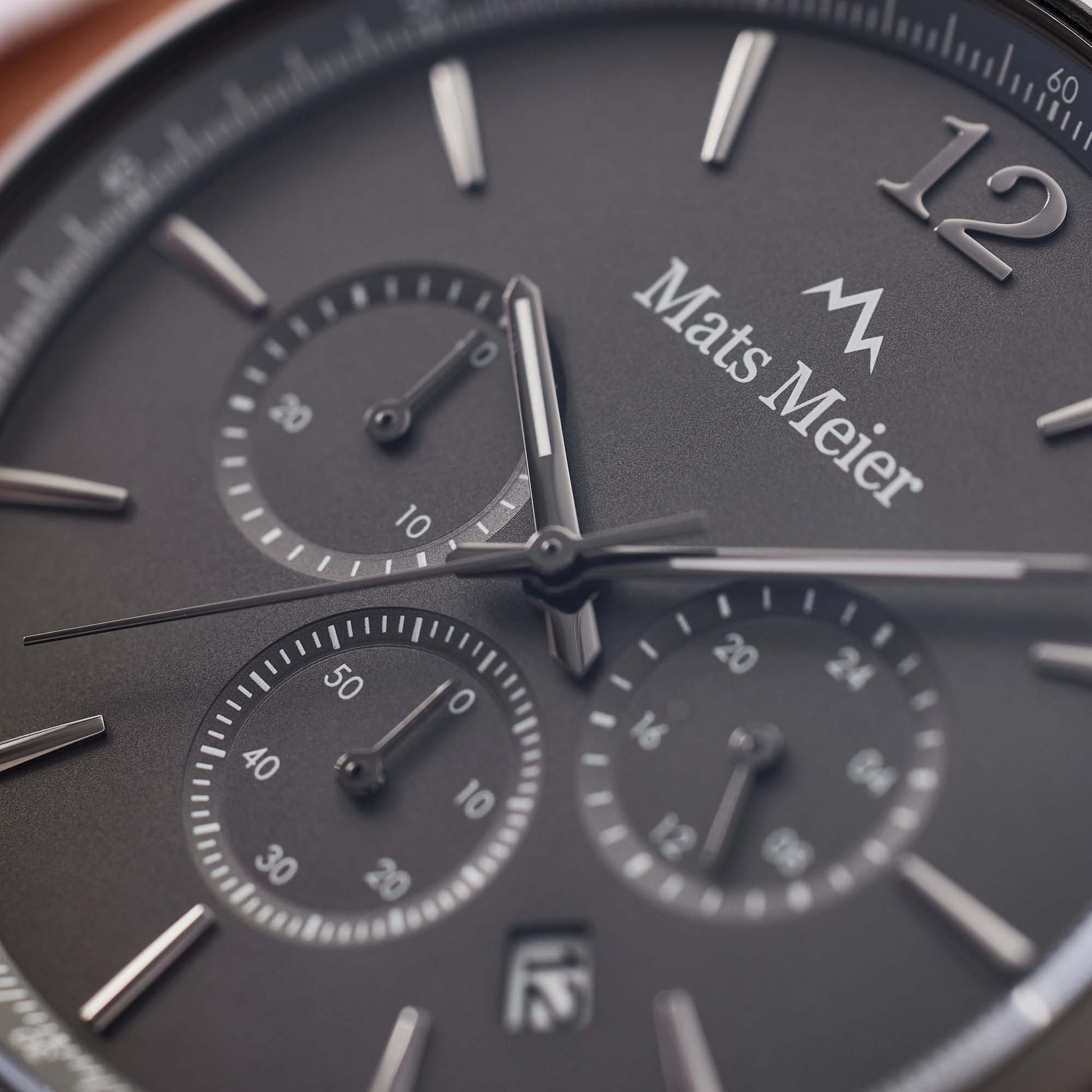 Mats Meier Grand Cornier Chrono Gunmetal/DonkerBrown Watch MM00104