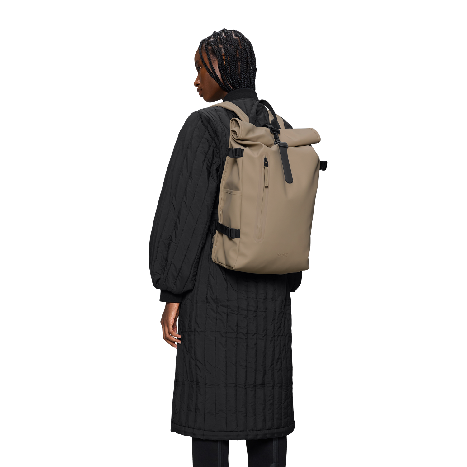 Rains Beige Rolltop Backpack Large R14590-133