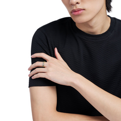 Emporio Armani Silver and Gold Stainless Steel Ring EGS32320407