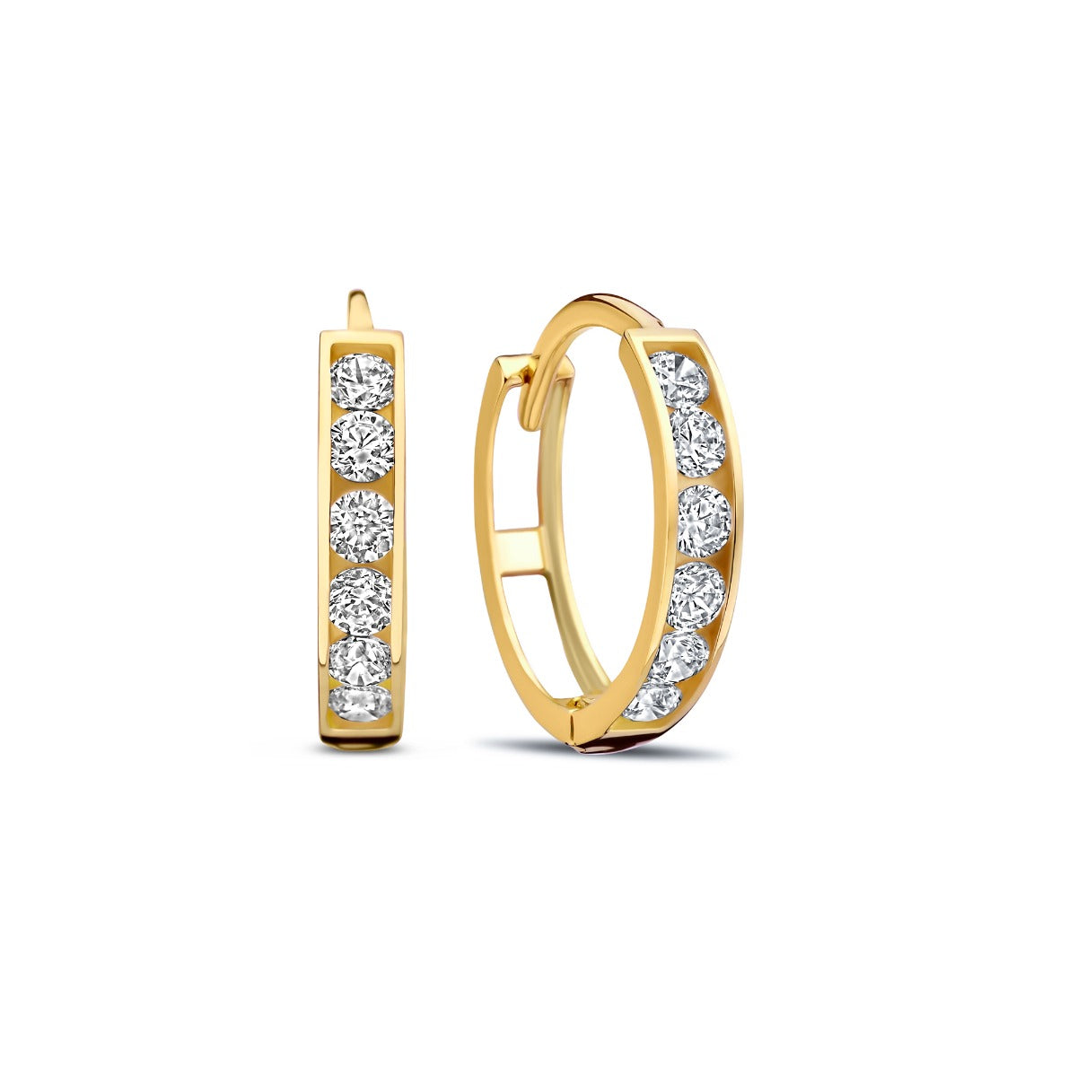 Beloro Jewels Monte Napoleone Stella 9 Karat Gold Hoop Earrings BO360067
