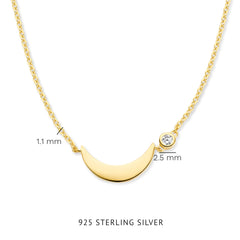 Violet Hamden Luna 925 Sterling Silver Gold Plated Necklace VH340046