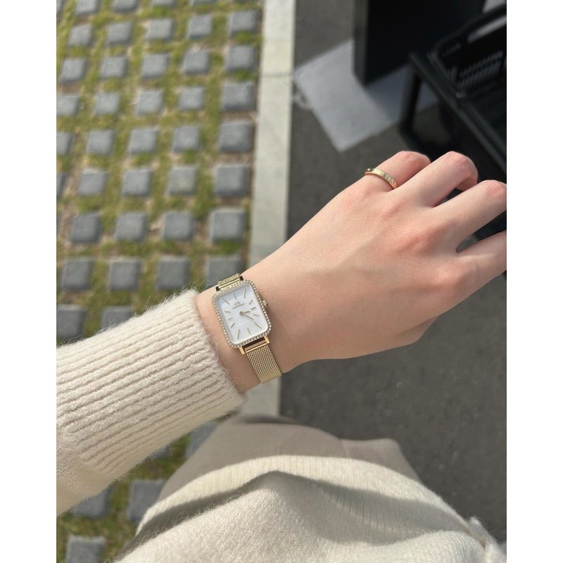 Daniel Wellington Petite Quadro Femmes Montre Or DW00100668-zoom-