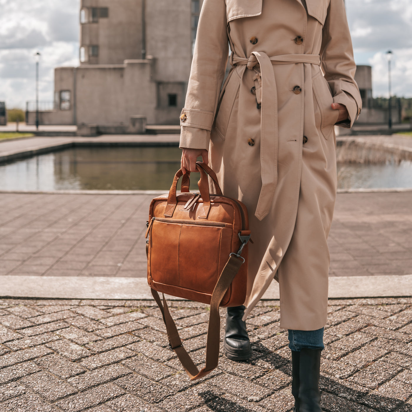 The Chesterfield Brand Calvi Cognac Laptop Bag C40.103331
