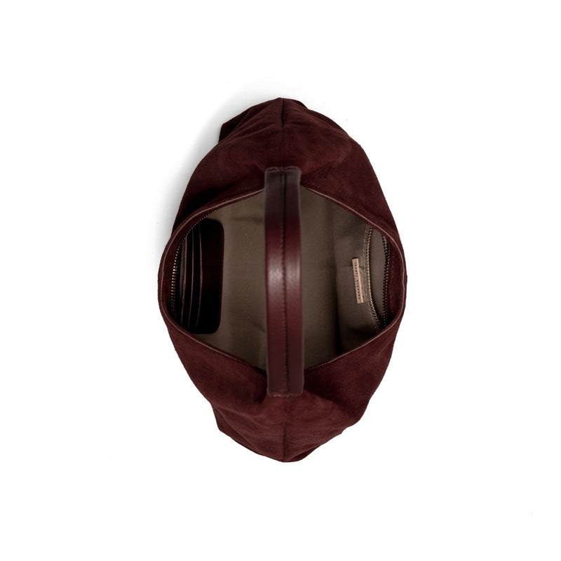 Isabel Bernard Honoré Grace Mini sac à main en suède bordeaux IB21132-152-zoom-