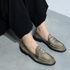 Isabel Bernard Vendôme Blandine cream spazzolato leather loafers IB51015-638-39