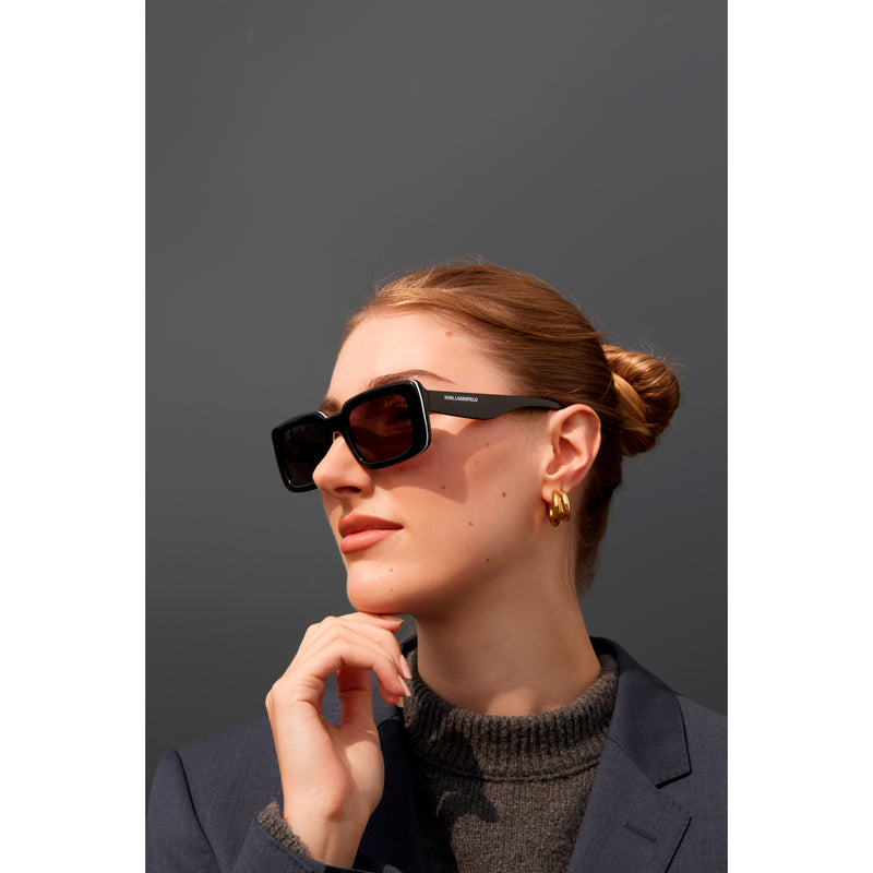 Karl Lagerfeld Unisexe Lunettes de Soleil Noir KL6101S-001-zoom-