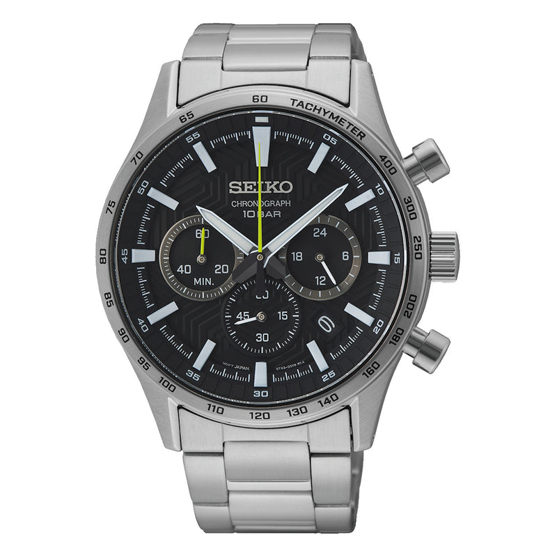 Seiko Chronograph Hommes Montre Argent SSB413P1-zoom-