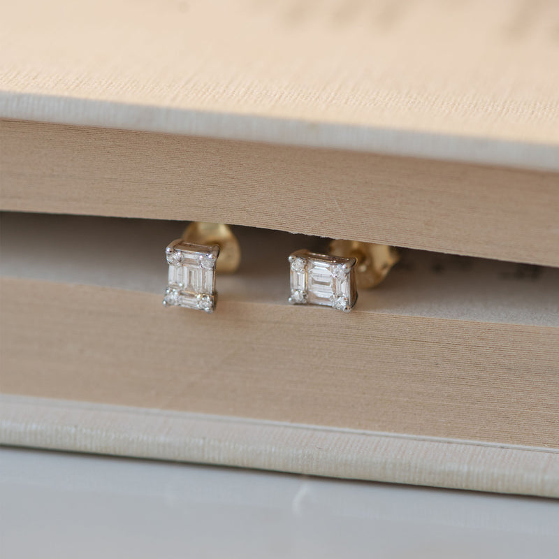 Isabel Bernard De la Paix Maxime puces en or 14 carats avec diamant 0.26 ct IBD360020-zoom-