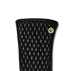 Isabel Bernard Honoré Rosette black goatskin leather gloves IB67002-301-6.5