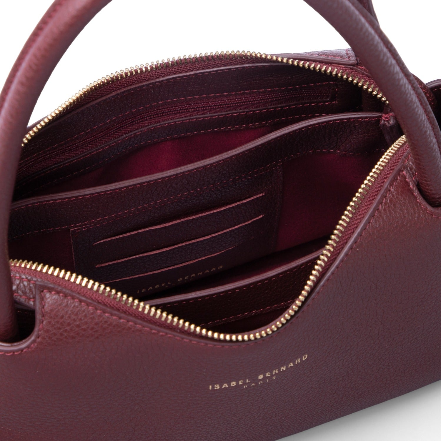 Isabel Bernard Honoré Eve Burgundy Calfskin Leather handbag IB21133-052