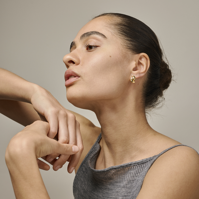 ENAMEL Copenhagen Recycled 925 Sterling Silver Gold Plated Earrings E454G-zoom-