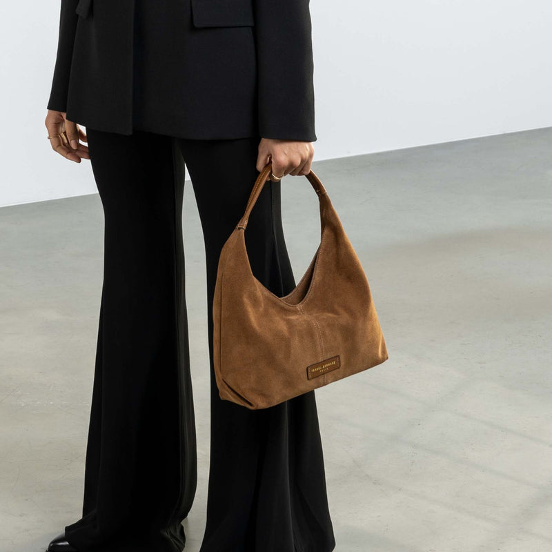 Isabel Bernard Honoré Grace Mini sac à main en suède marron IB21132-130-zoom-