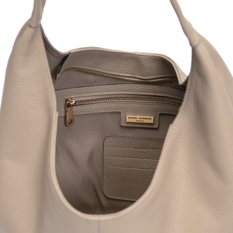 Isabel Bernard Honoré Grace sac bandoulière en cuir taupe de veau IB25093-078-zoom-