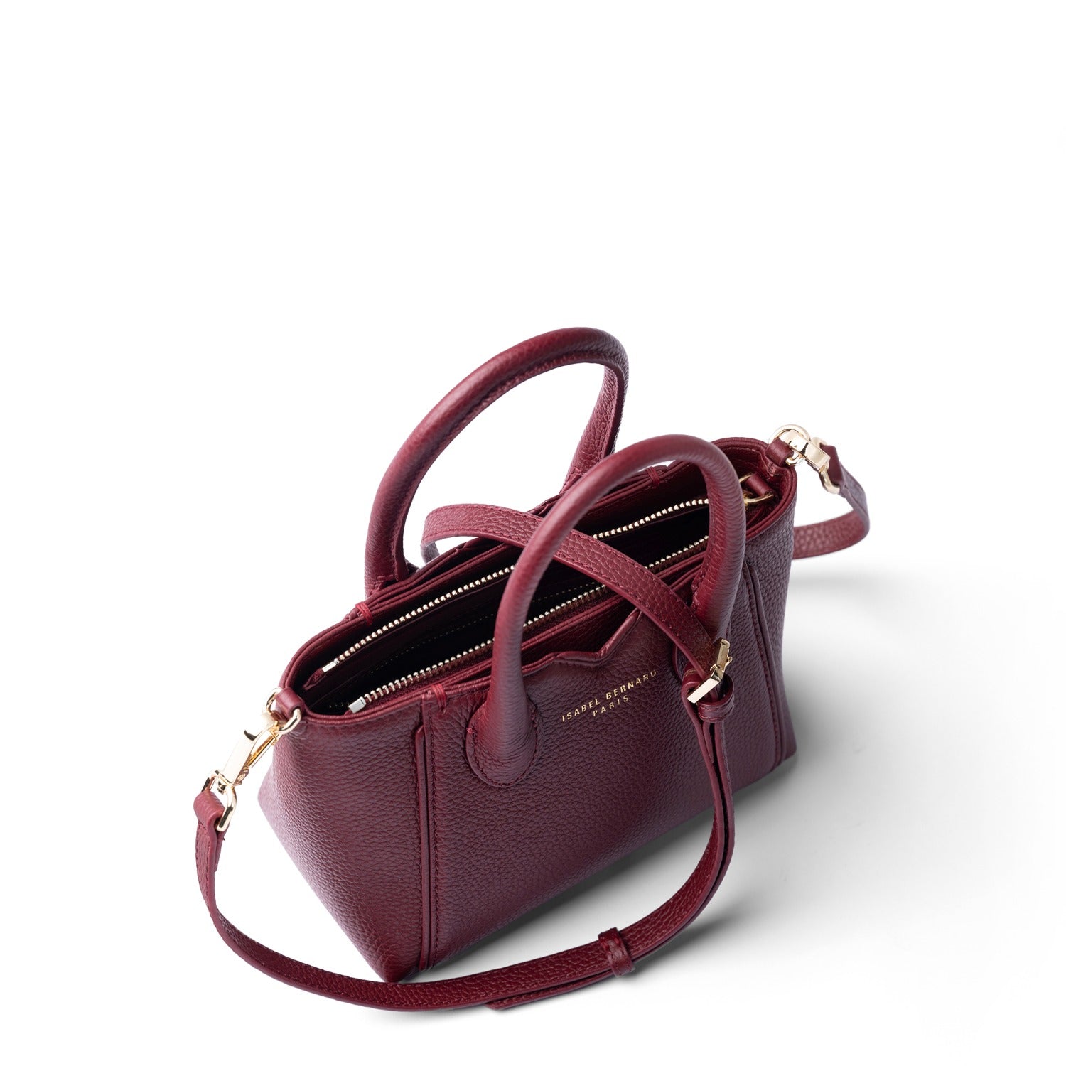 Isabel Bernard Honoré Cloe Mini Bordeaux Calfskin Leather Handbag IB21124-052