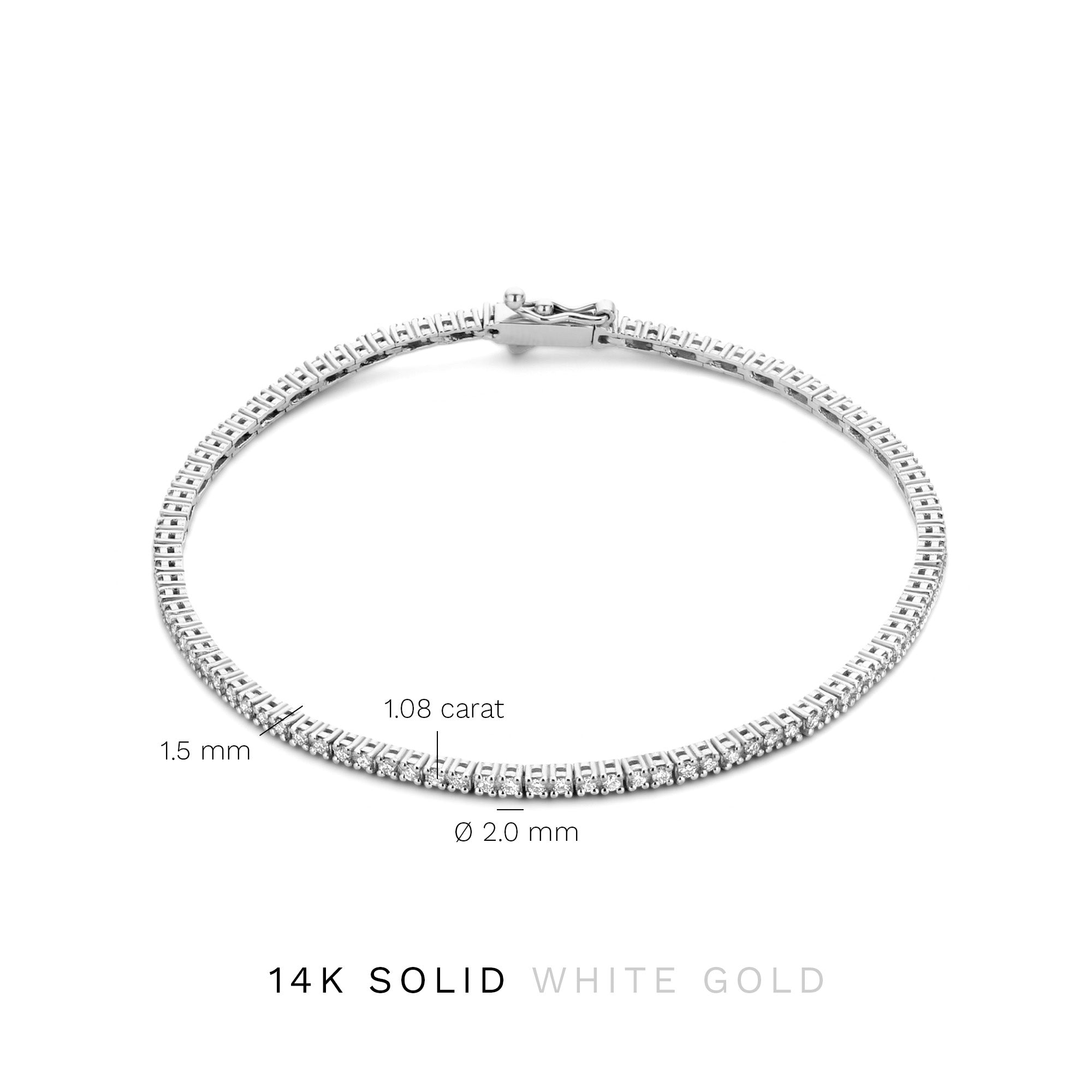 Isabel Bernard De la Paix Madeline 14 Carat Whitegold Tennis Bracelet | diamond 1.08 ct | IBD320006