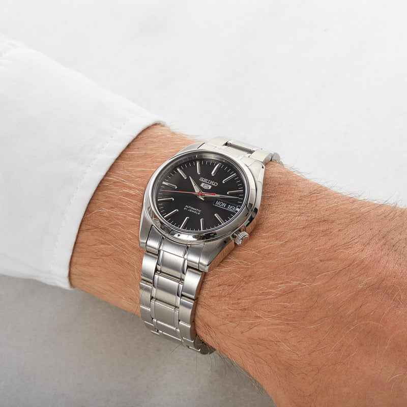 Seiko 5 Sports Hommes Montre Automatique Argent SNKL45K1-zoom-