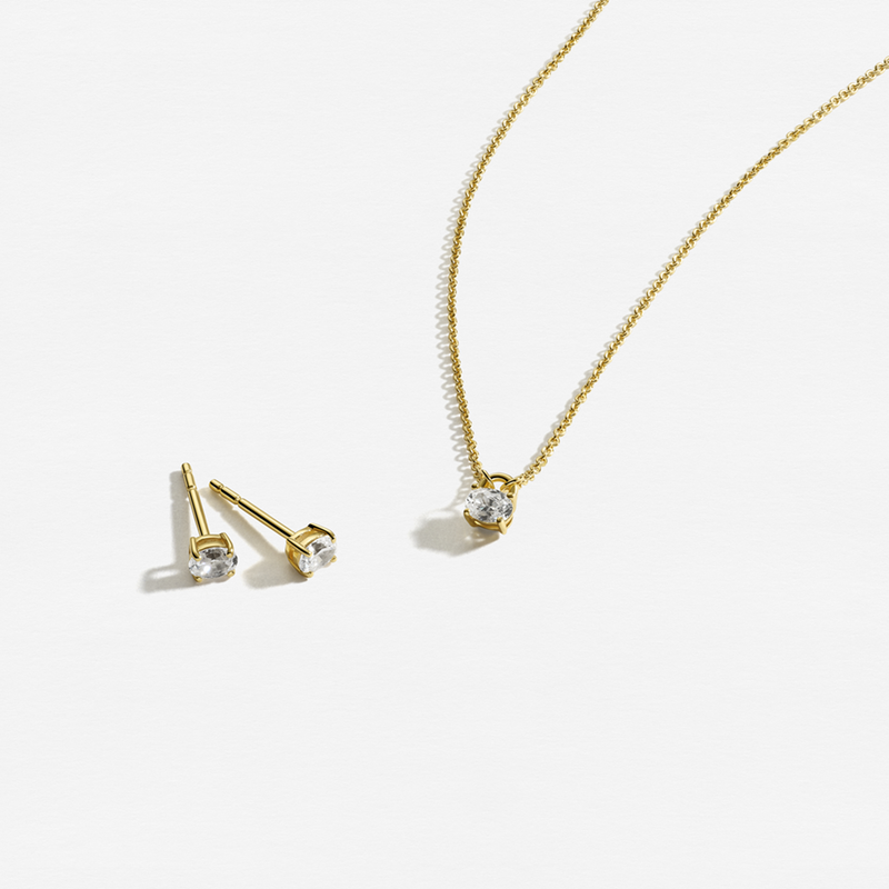 Sif Jakobs Gold Plated Ovale Necklace SJ-N2744-CZ-YG-zoom-