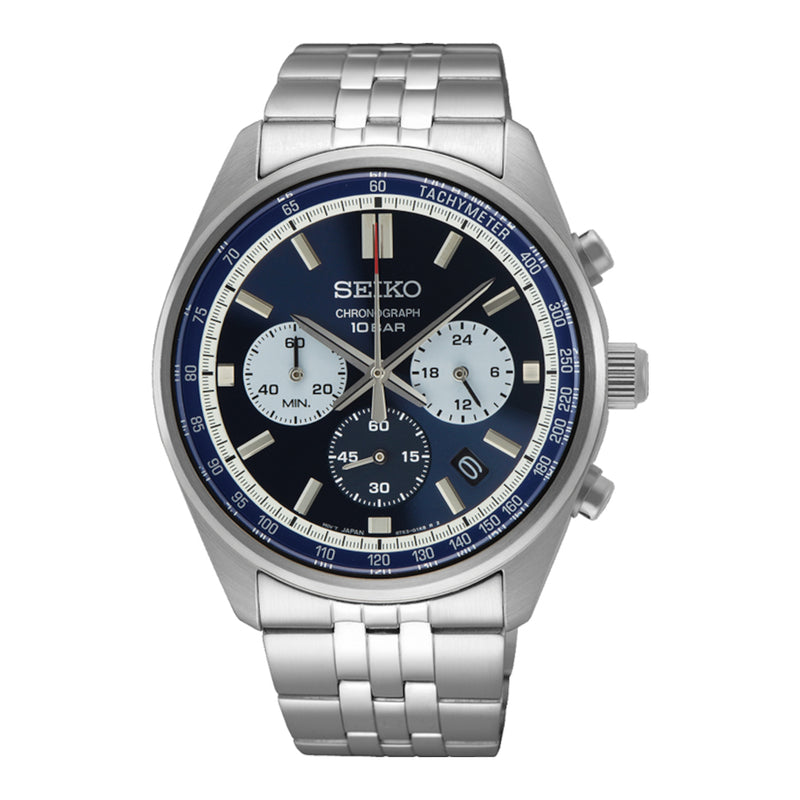 Seiko Hommes Montre Argent SSB427P1-zoom-