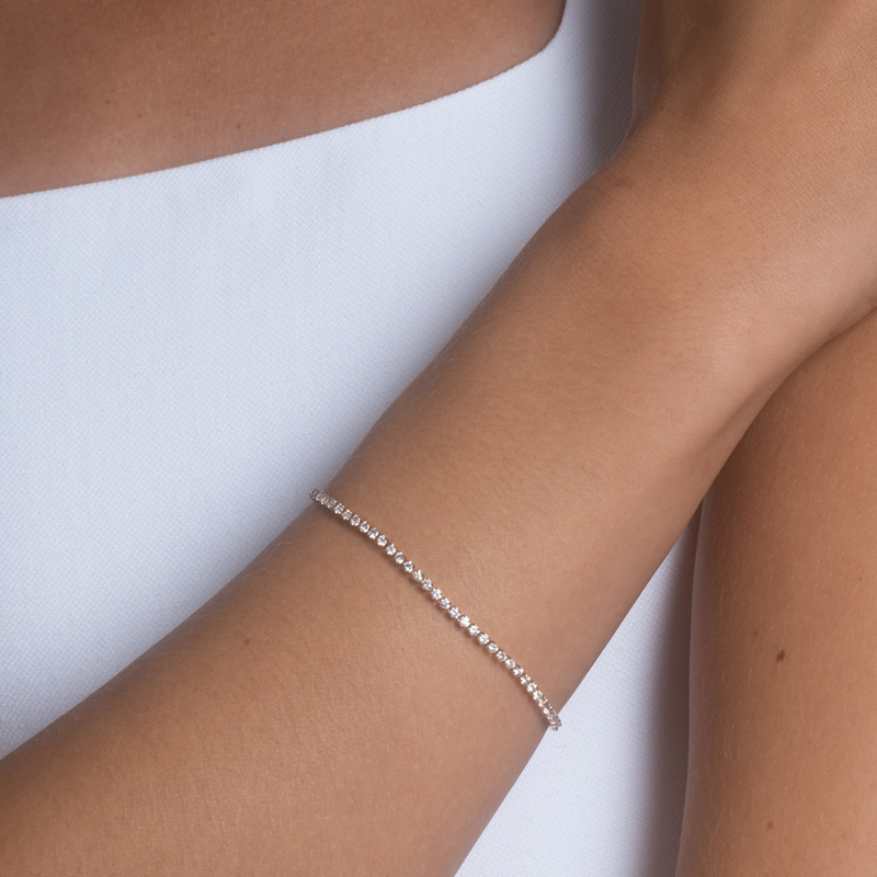 Mockberg Shiny Tennis Bracelet Gold Plated MB0035-zoom-